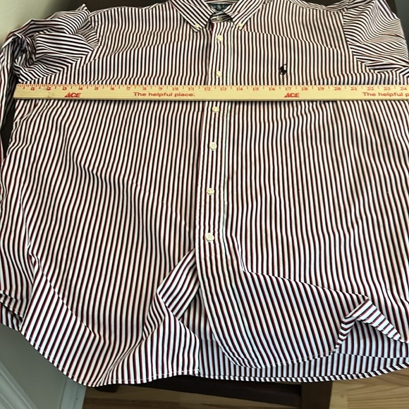 Ralph Lauren button up shirt men's custom fit stripes red/Blue/white Sz XL - Picture 5 of 9